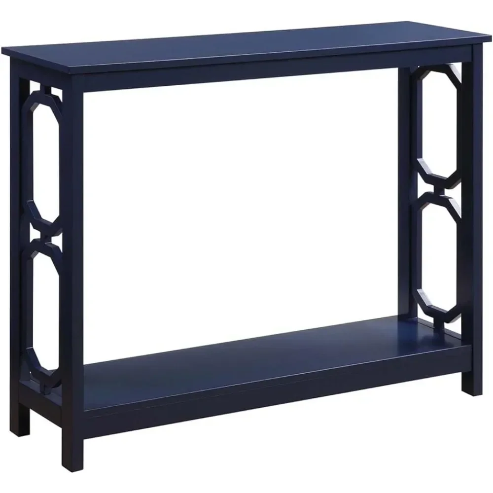 Table de canapé avec étagères, table console, bois Él, étagères à 2 niveaux, bleu spécialisation t