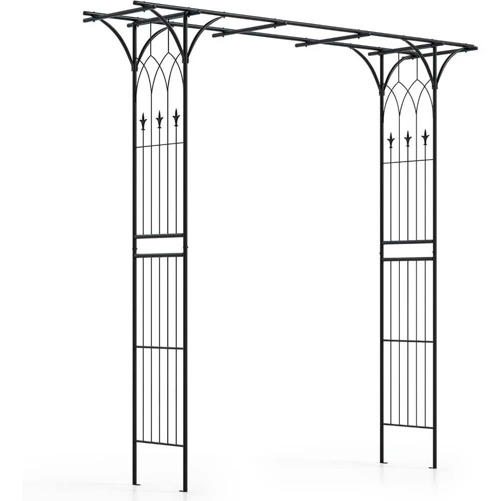 

Garden Arbor Wedding Arch for Ceremony Party, Metal Trellis Archway for Climbing Plants Rose Grape Vines, Steel Frame Pergola D
