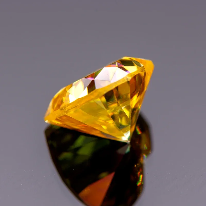 Pedra moissanite em formato de coração, cor amarela dourada para passagem, testador de diamante, charme, materiais de fabricação de joias com certificado gra