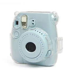 Crystal Camera Case for Fujifilm Instax Mini 8/8+/9 Transparent Instant Camera Cover Bag with Strap for Instax Mini 9/8/8+