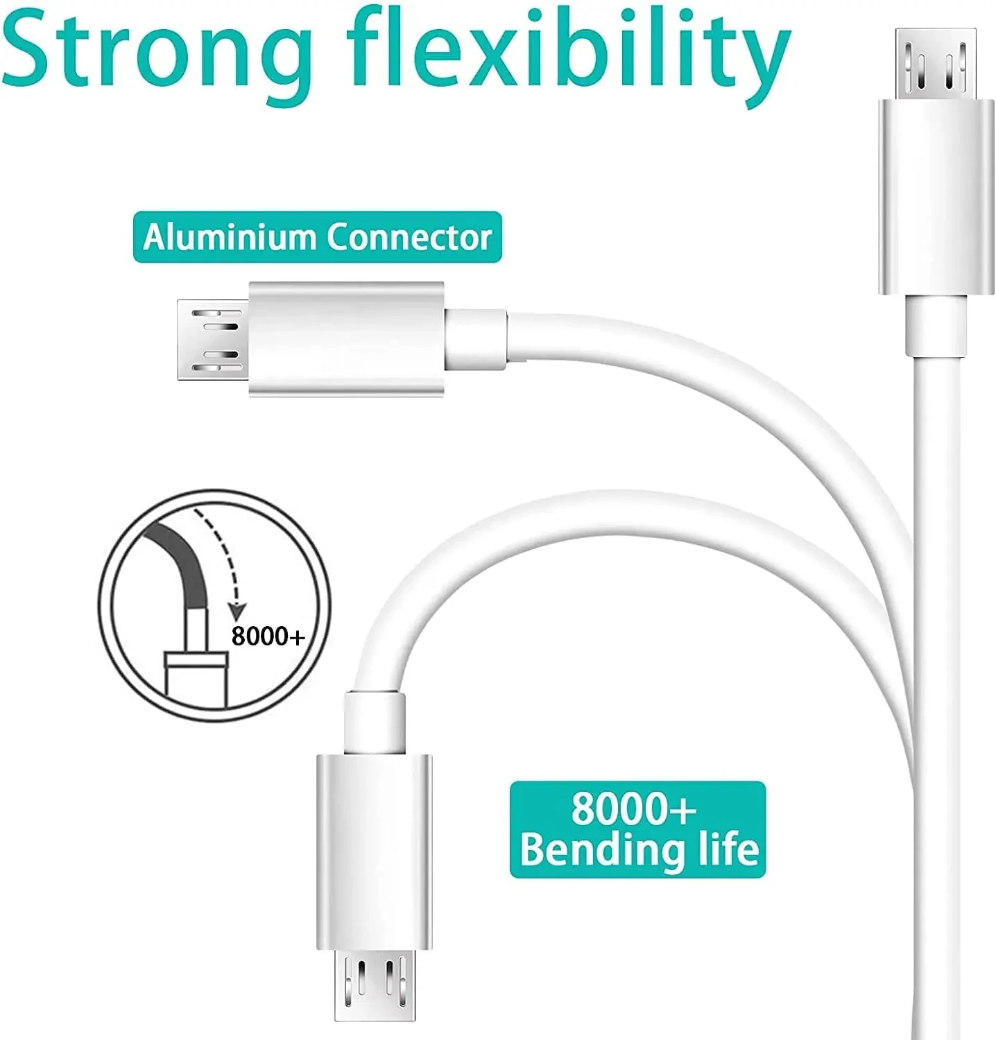 5-10pcs 1M 3ft Micro V8 5Pin USB Charger Cable Cord Line For Samsung Galaxy S6 S7 edge note 2 4 htc lg xiaomi Redmi 8A 9A Huawei image 5