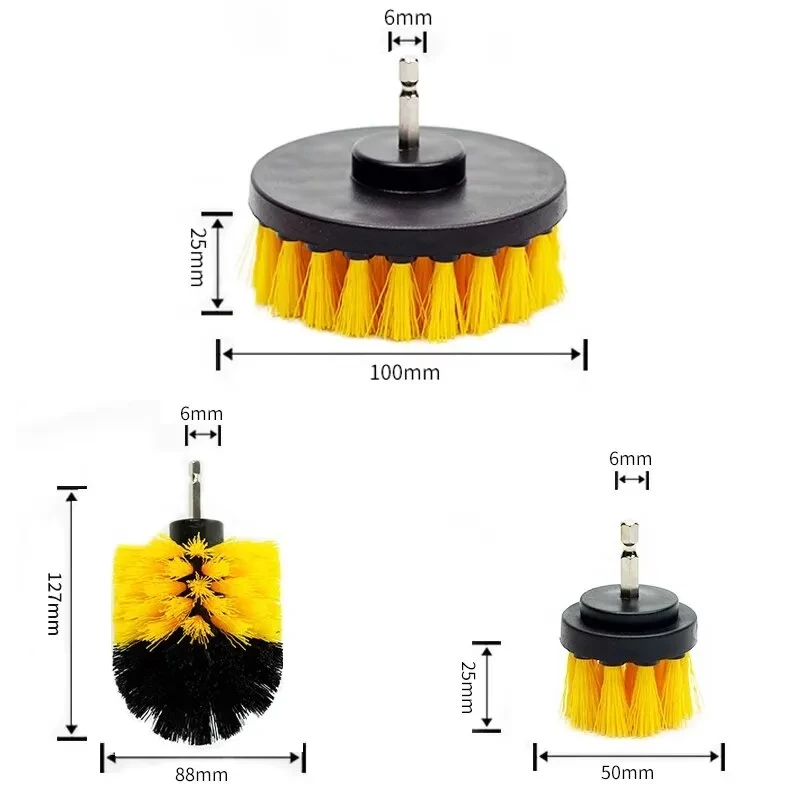3 szt. Elektryczny szczotka do czyszczenia wierteł domowy wielofunkcyjny dywan łazienkowy kuchenny do polerowania płytka ceramiczna szczotka