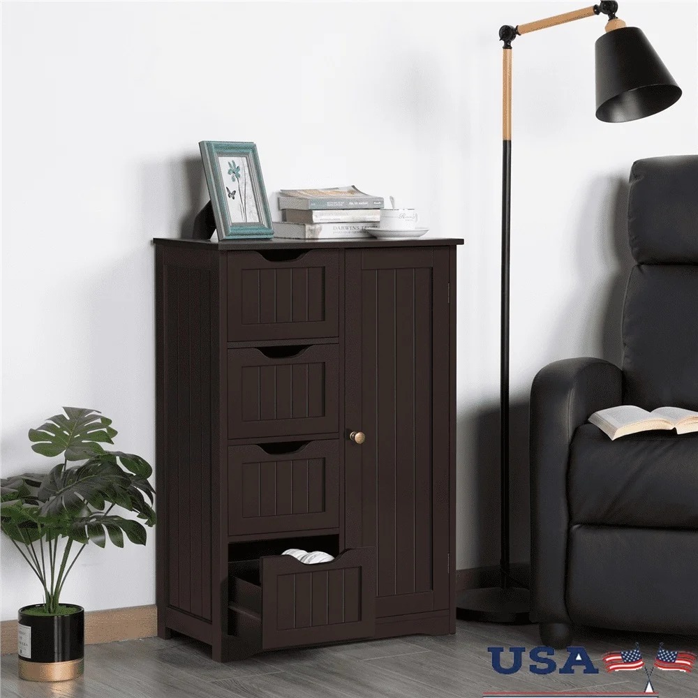 

Wooden Bathroom Cabinet Storage Cabinet Espresso