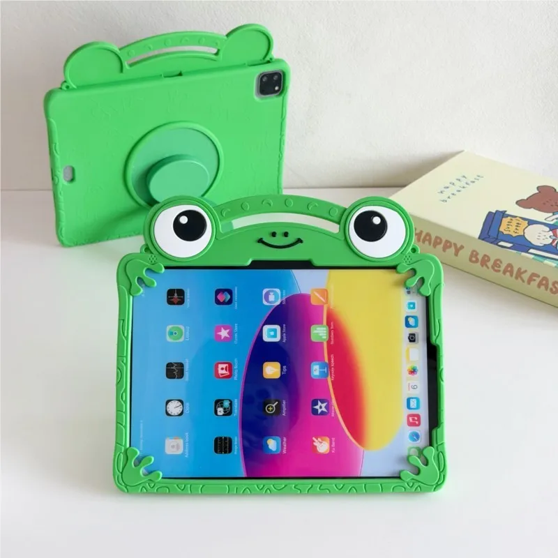Für Samsung Tab A9 Plus X216B/X218U/X210 Tab A11Plus 11 Zoll A9 A11 8,7 Zoll Hülle Niedliche Frosch-Silikon-Kinderhülle Stoßfeste Schutzhülle mit Griff
