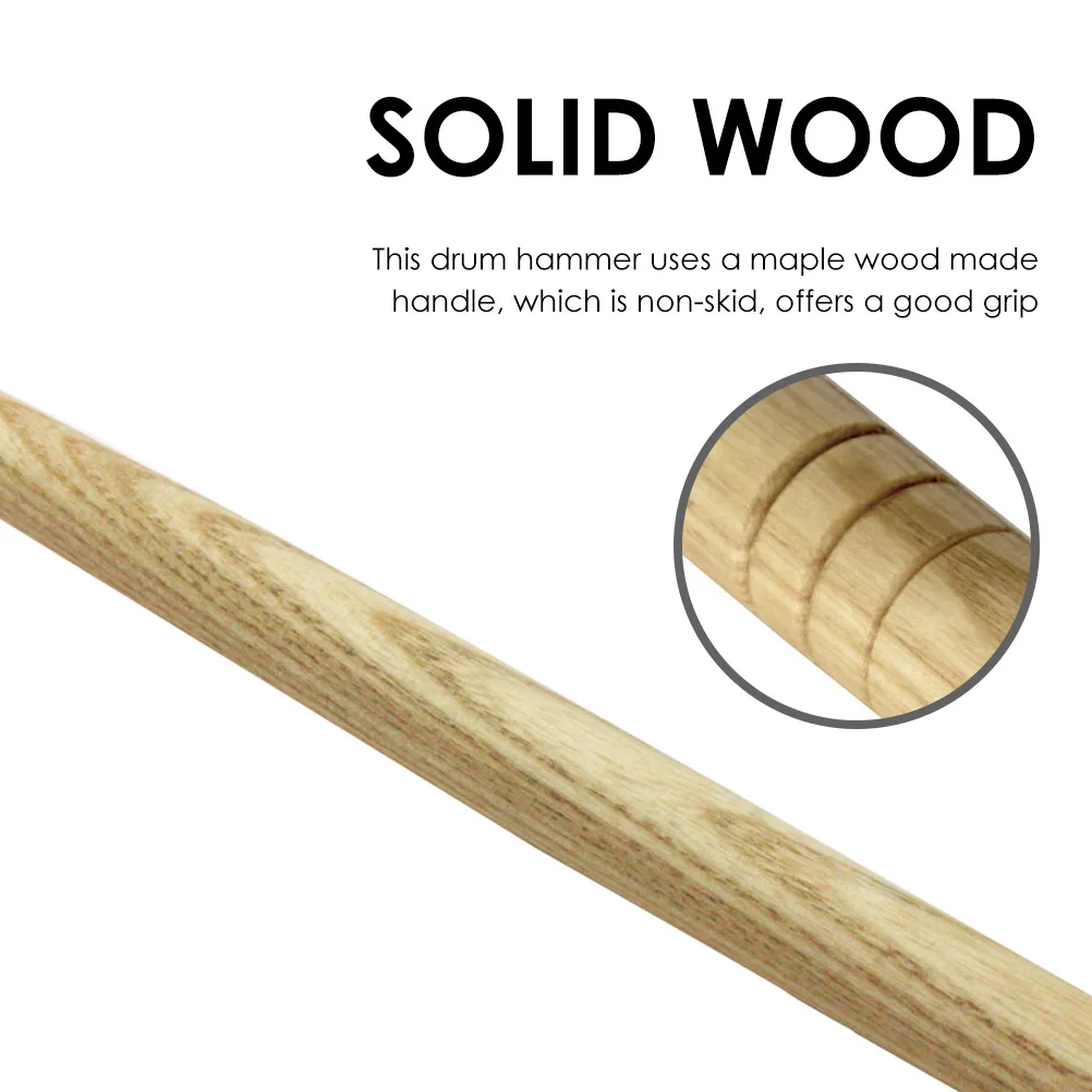 

Maple Wood Bass Mallet Hammer For Bass Drum Lightweight Non-Slip Handle Portable Drumstick Cotton Cloth Head Percussion