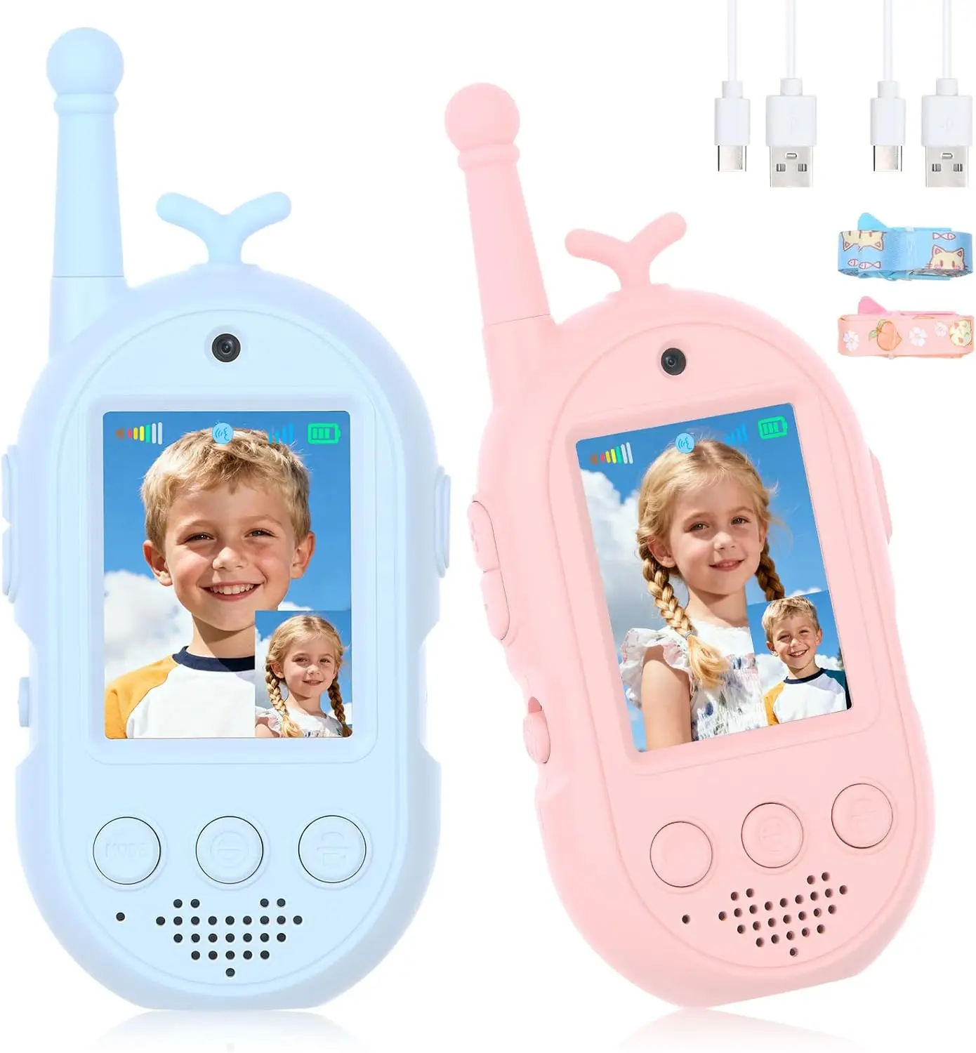 

Rechargeable Walkie Talkies with Voice Effects, Long Range for Family Games & Outdoor Activities