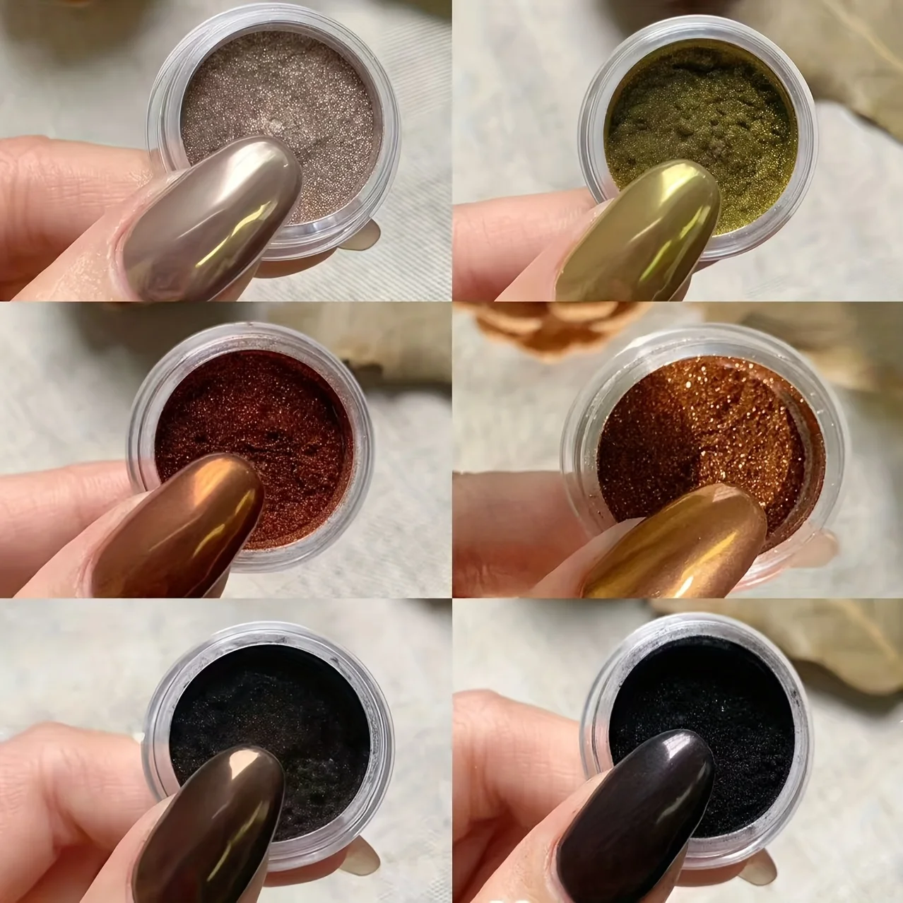 Polvo para uñas Maillard Color Magic Mirror, polvo de uñas de titanio súper brillante, inodoro, polvo fino, adecuado para princi