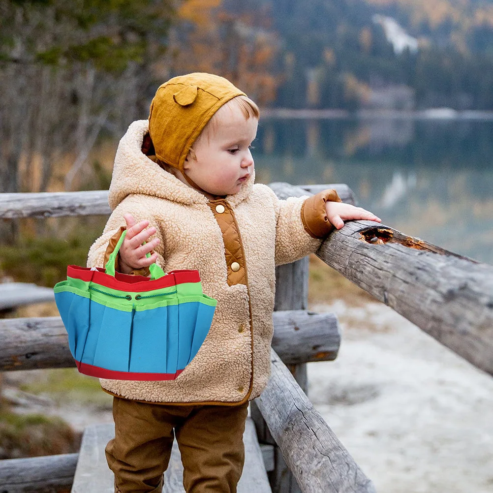 1 ensemble de Pot d'arrosage en plastique, sac en tissu, Kit d'outils de jardinage pour enfants, pour la plantation en plein air, l'agriculture, ameublissement du sol, panier de fleurs portable