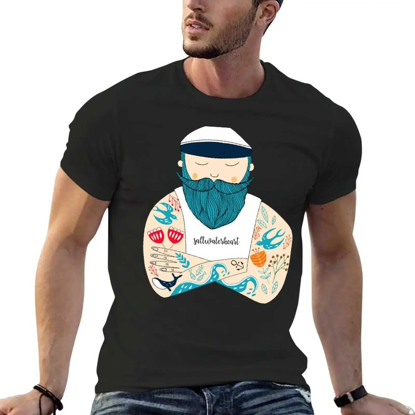 

Tattooed, bearded, Scandinavian sailor. A gift from the coast T-Shirt Aesthetic clothing anime mens graphic t-shirts