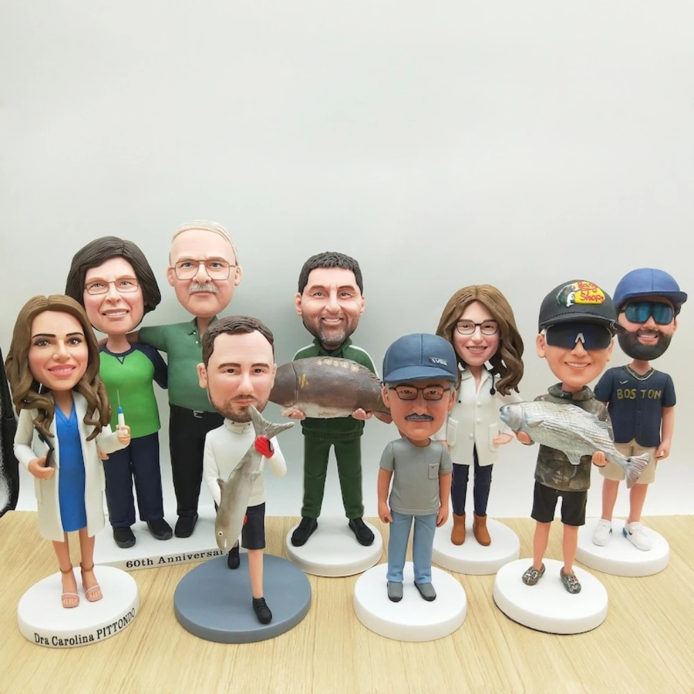 

Custom Bobblehead from Photo Personalized Full Body Clay Figurine Gift for Couple Wedding Engagement Birthday Anniversary