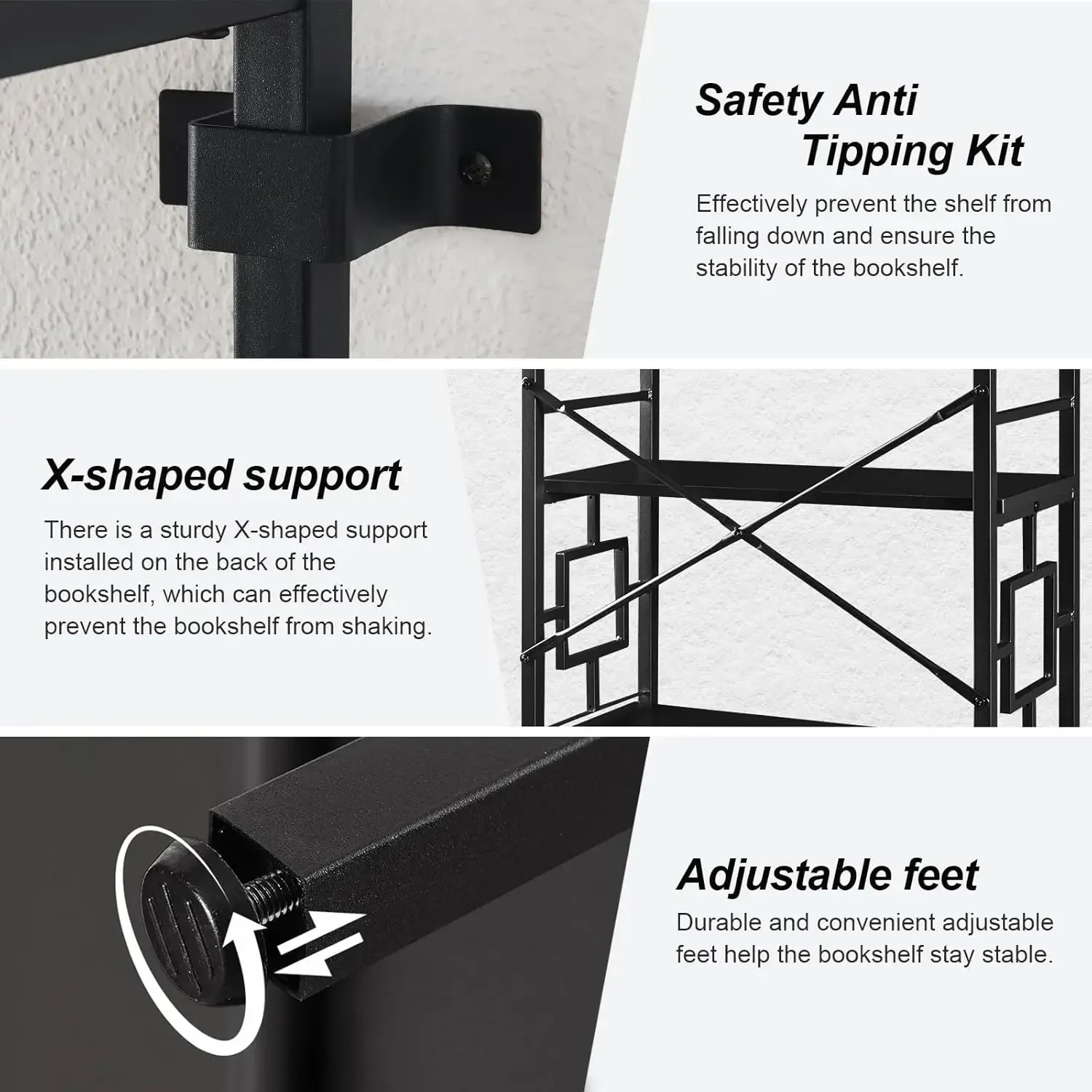 베스트셀러, 지금 구매하세요! 프리미엄 대형 책장, 금속 프레임과 개방형 선반이 있는 산업용 책장, 6단 금속 책장