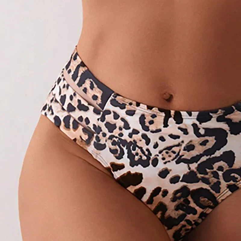 Maillot de bain bikini femme maillot de bain nouveau une épaule léopard Bikinis ensemble taille haute maillot de bain été Push Up plage 2 pièces