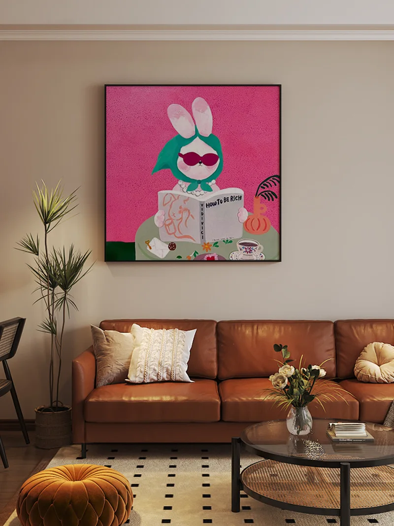 

Dopamine decoration modern children's room cute rabbit living room porch decoration canvas painting