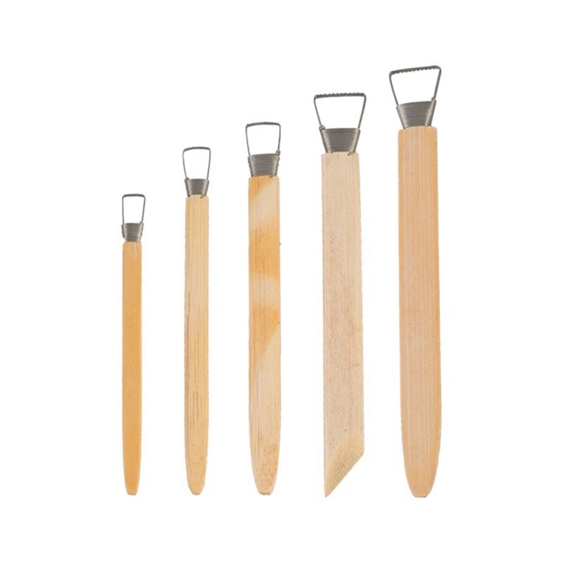 5Pcs/Lot Professional Bamboo Polymer Clay Tools Pottery Ceramic Scraper Modeling Carved Sludge Sculpture Tools