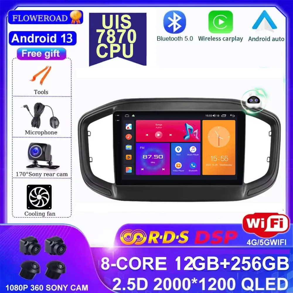 

Android 13 for Fiat Strada 2020-2021 Car Radio Multimedia Video Player Navigation stereo GPS DSP BT Carplay Auto No 2din 2 din