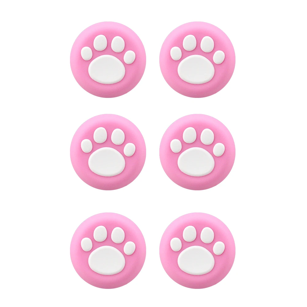 6 Pçs/set Cat Paw Polegar Analógico Vara Cap Joystick Capa Caso Para Sony PS4 Controlador Gamepad Joystick Caso Acessórios
