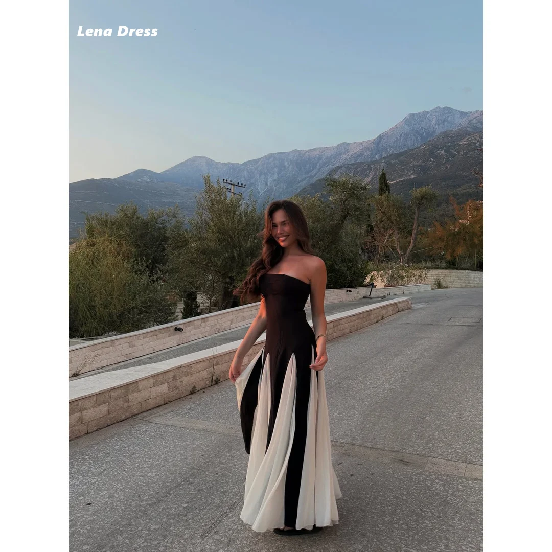 Lena Customized Prom Luxury Dresses for Special Occasions Formal and Evening Dresses Woman Elegant Black Sleeveless A-line Party