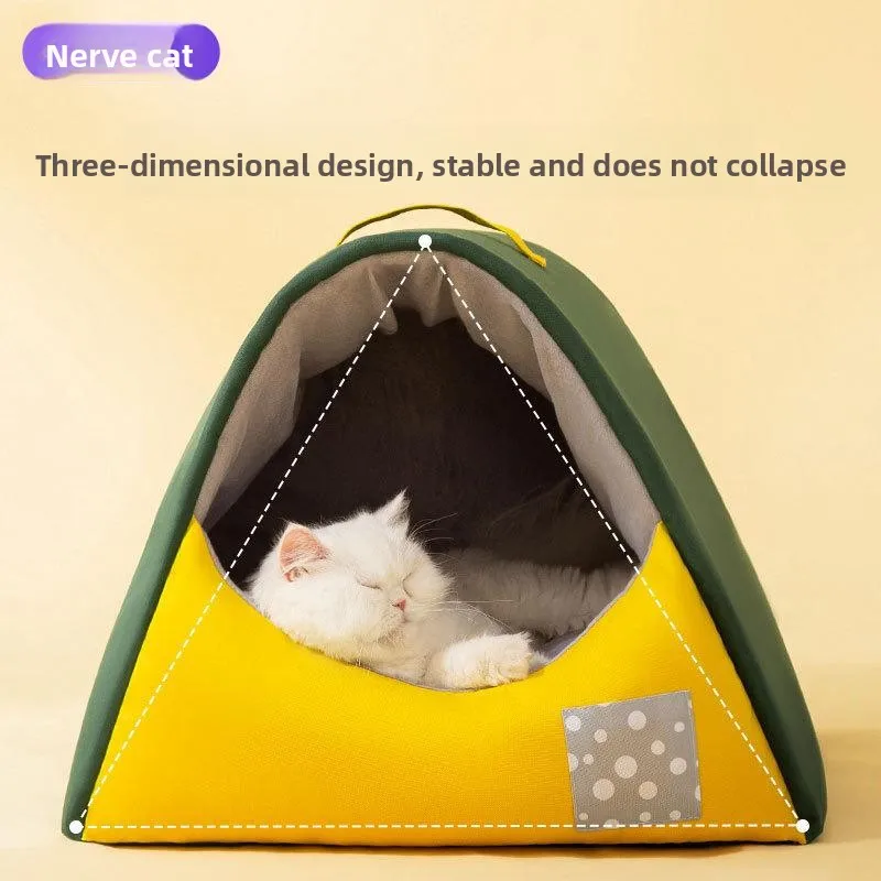 

Warm Detachable Dog And Bed Winter Sleeping Quilted Pet House Cozy Cuddly Nest Dog Kennel Functional Indoor Pet Supplies