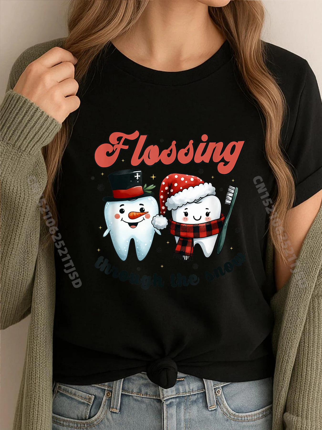 

Flossing Through The Snow Dental Christmas Dentist Squad Streetwear ClassicT-Shirt WashedFigures