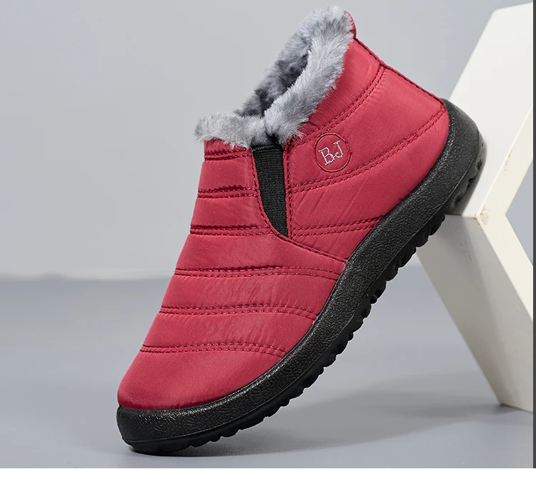 Sapatos de neve impermeáveis das mulheres dos homens sapatos de caminhada à prova de frio forro de pelúcia manter quente sapatos de caminhada deslizamento em botas de neve tamanho 35-47