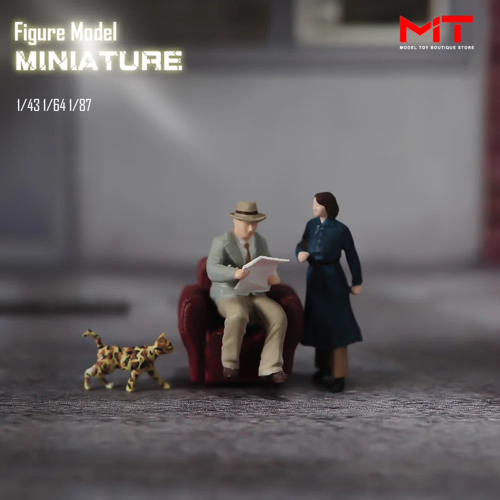 

ANT Miniature 1/87 1/64 1/43 Family Man Woman Painted Diorama Figure Model Creative Photography Props Scene Accessories for Cars