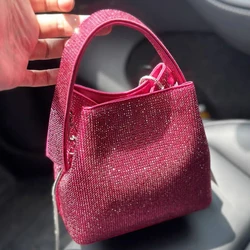 Ladies Evening Bags For Women Luxury Designer Handbags And Purses 2023 New In Inlaid Shiny Imitation Diamond Mini Chain Shoulder