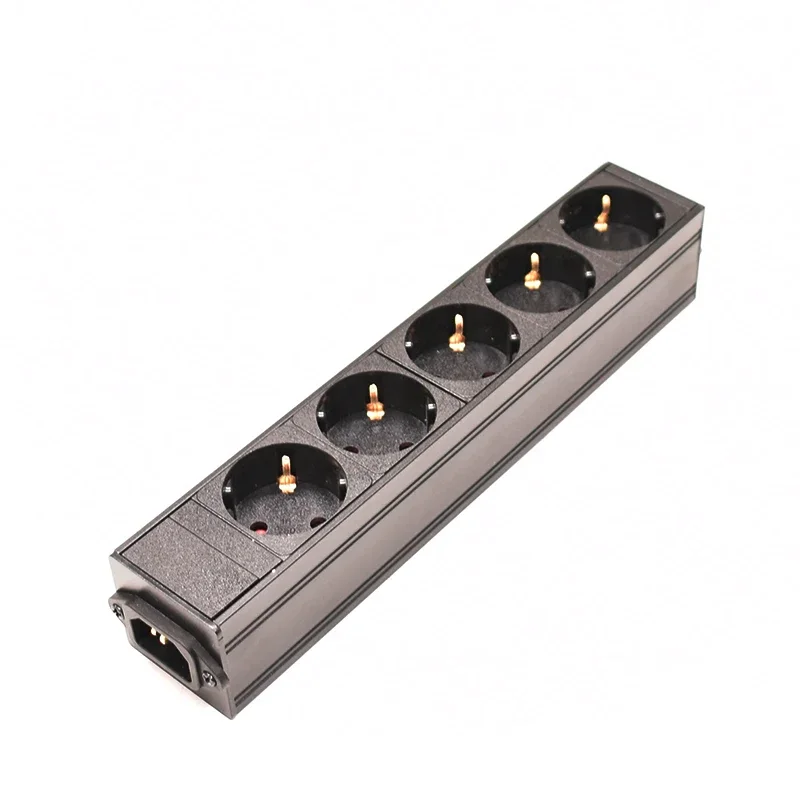 Aluminum Alloy Power Strip 2-12Ways European Sockets Outlets Extension Electrica Distribution Unit NO Switch IEC C14 Interface