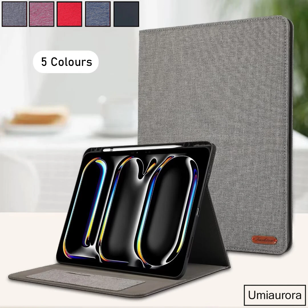For IPad Air 7 6 5 10.9 Pro 11 12.9 13 inch M2 M3 M4 M5 Flip PU Leather Tablet Case Funda Stand Pencil Holder Cover Wallet Coque