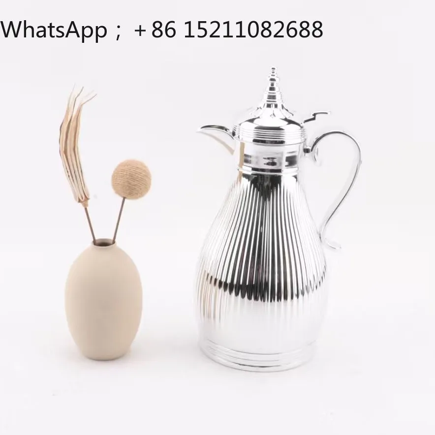 SCY exquisite coffee pot light luxury high-end thermos bottle bright plastic electroplated shell glass red gall teapot