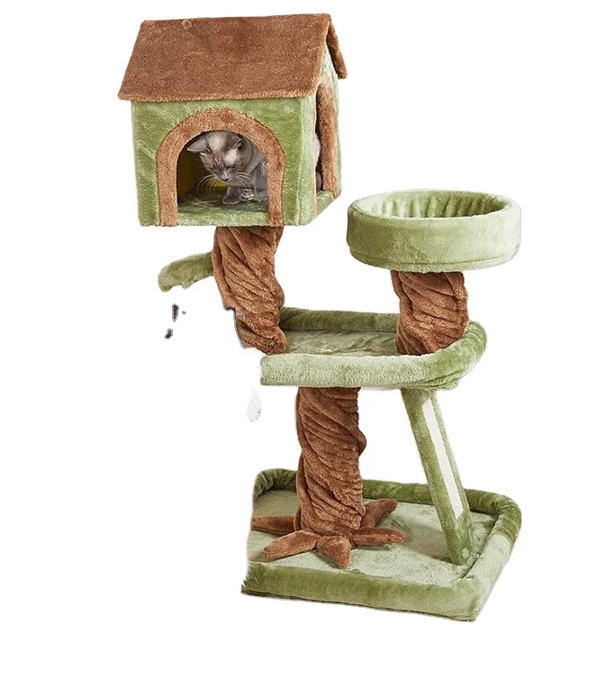 

Wooden cat climbing frame cat nest cat tree integrated