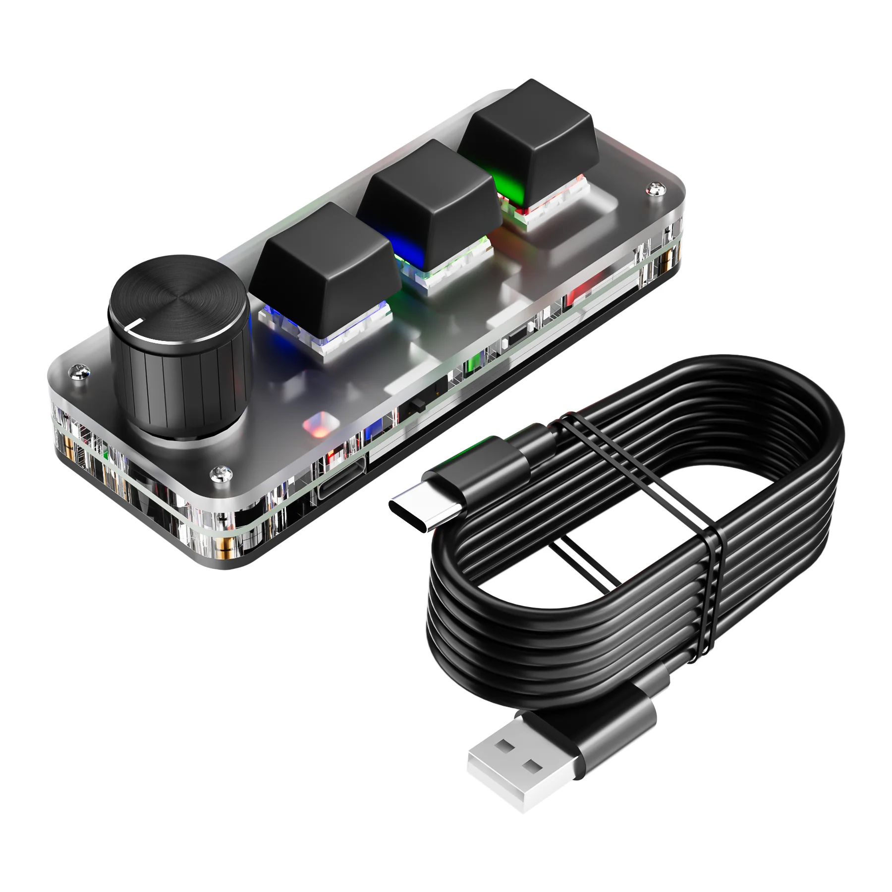 مقبض لوحة مفاتيح بلوتوث قابل للتخصيص مكون من 3 مفاتيح، اختصارات لصق، لوحة مفاتيح صغيرة للألعاب #2