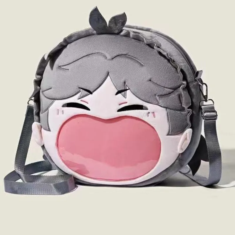 Haikyuu!! Kei Tsukishima Anime Itabag lindos periféricos de dibujos animados mochila cruzada de boca grande tienda muñeca insignia bolsas regalo de vacaciones