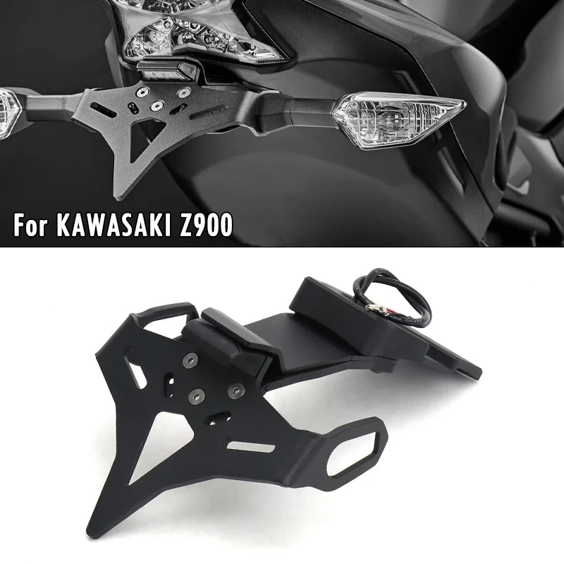 

For KAWASAKI Z H2 900 SE ZH2 Z900 17-24 Motorcycle License Plate Holder Fender Eliminator Rear Short Tail Tidy Bracket With LED