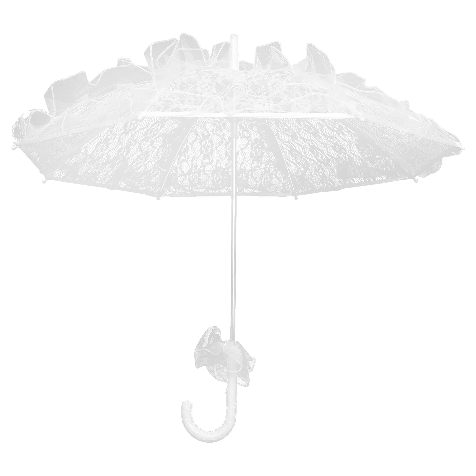 Stylish Western Style Umbrella Lace Fleur Parasol Decoration Wedding Bride Umbrella - Size Small (White)