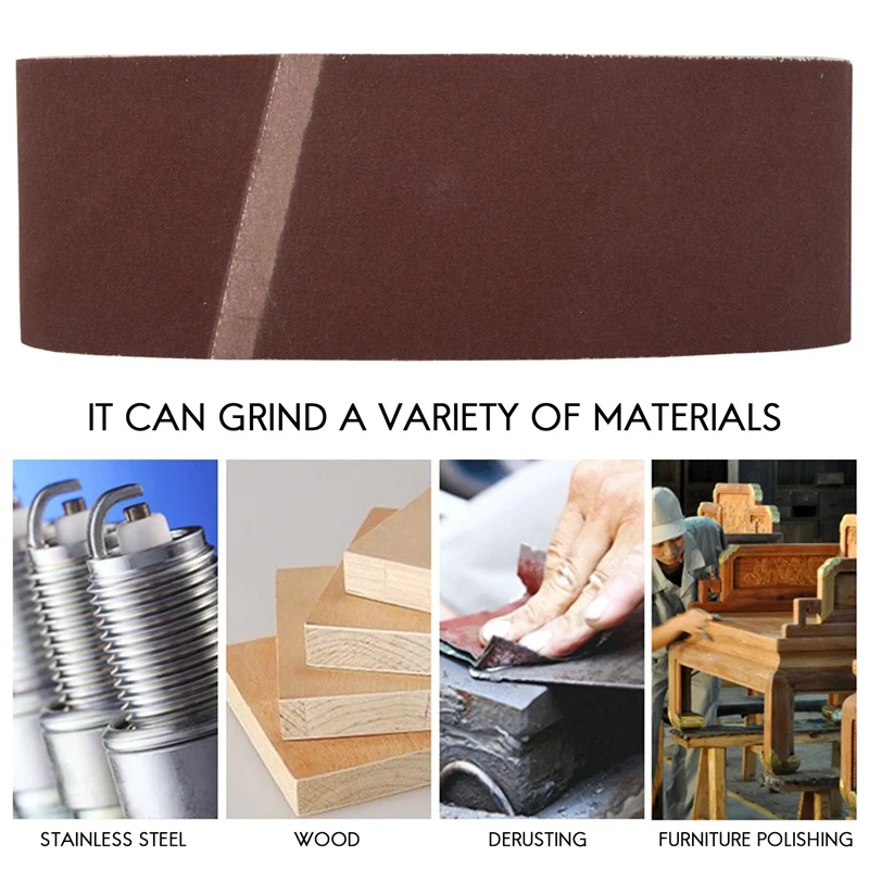 3 X 21 Inch Sanding Belts   Aluminum Oxide Sanding Belt   Premium Sandpaper For Portable Belt Sander – 10 Pack