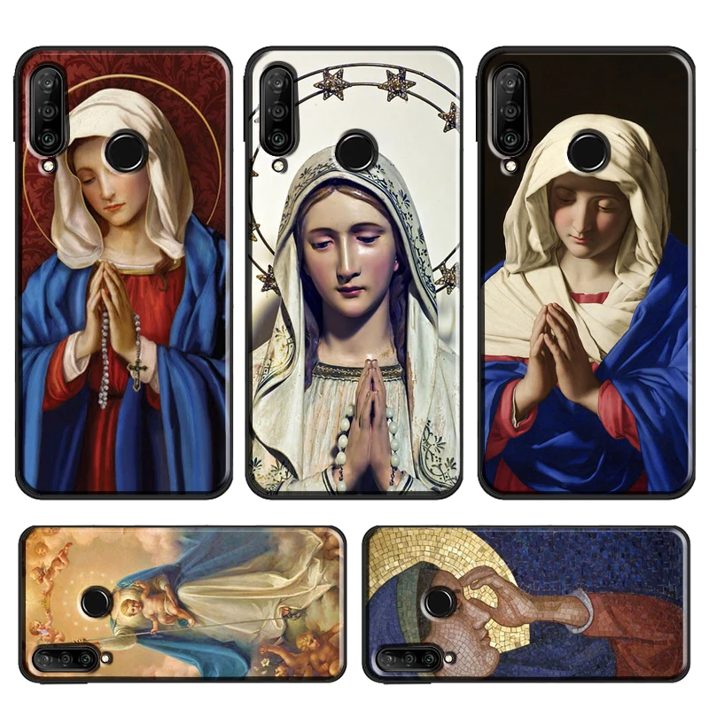 Virgin Mary Case For Huawei P Smart 2019 Z P30 Lite P20 P40 Pro Mate 20 Lite Nova 5T Honor 50 10i 8X 9X