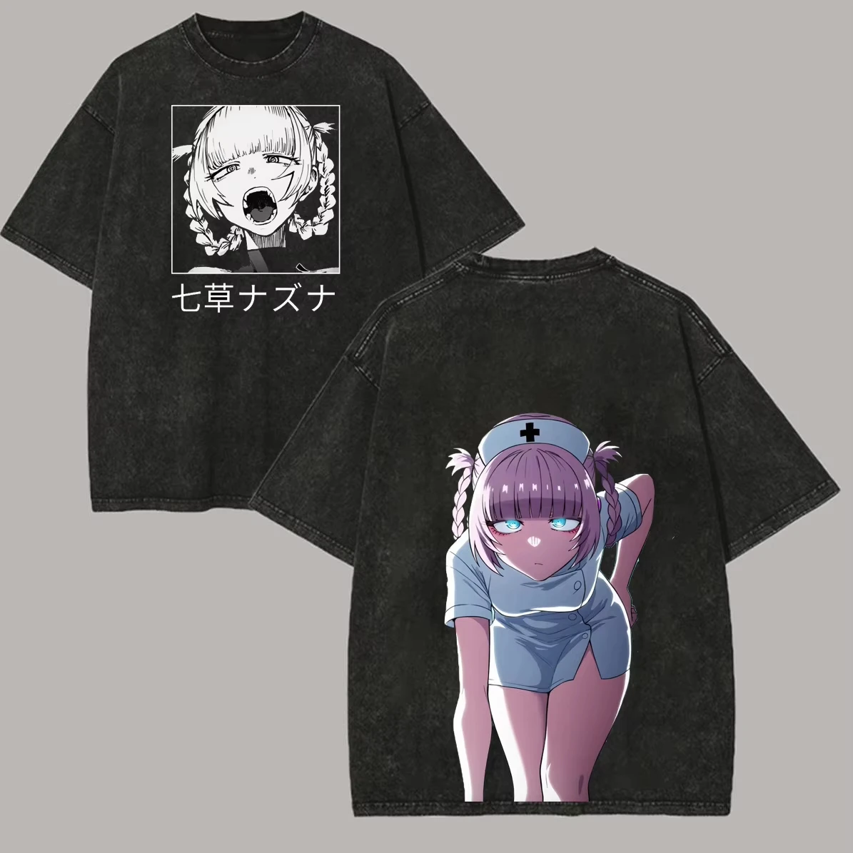 Summer Crew Neck Loose Cartoon Short Sleeve T-Shirt Top, Nazuna Anime Call of the Night Women And Men Comfortable T-shirt
