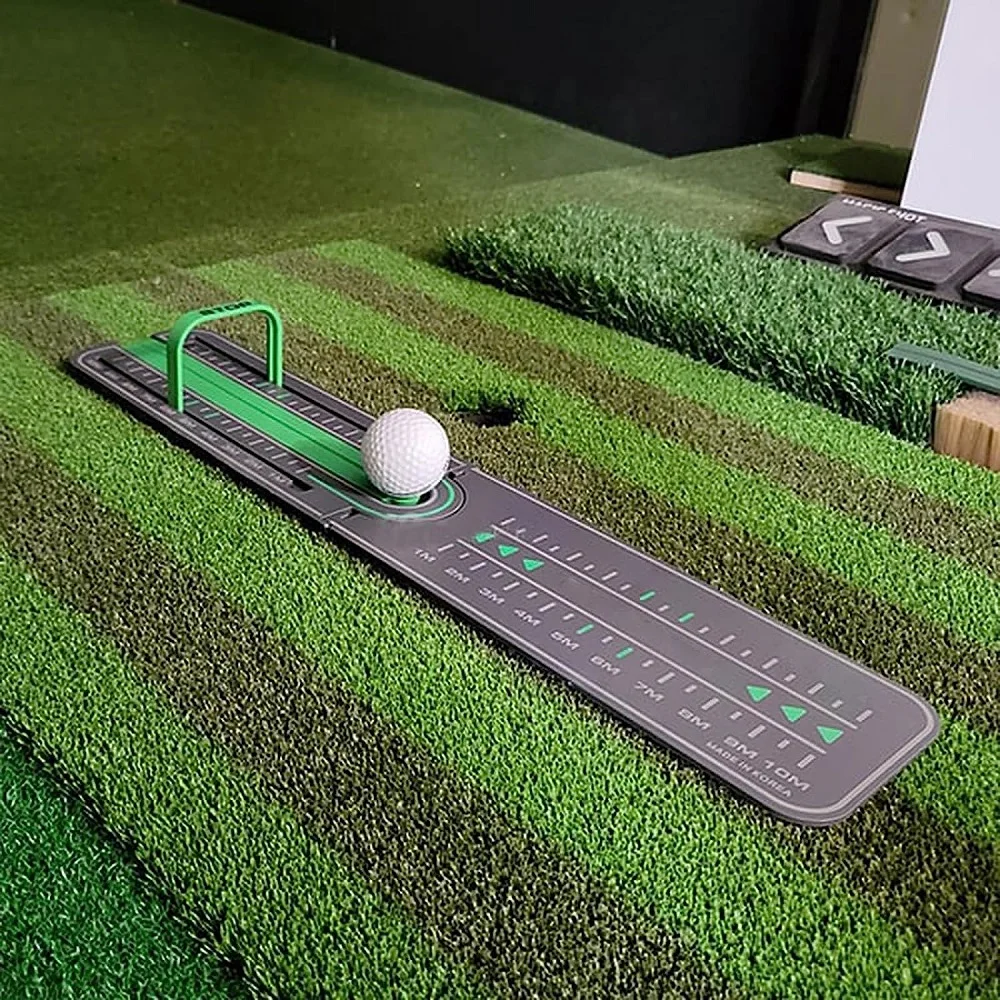 Estera verde de Putting de Golf, taladro de precisión de distancia, alfombrilla de práctica, Mini almohadilla de pelota de Putting, Ayuda de