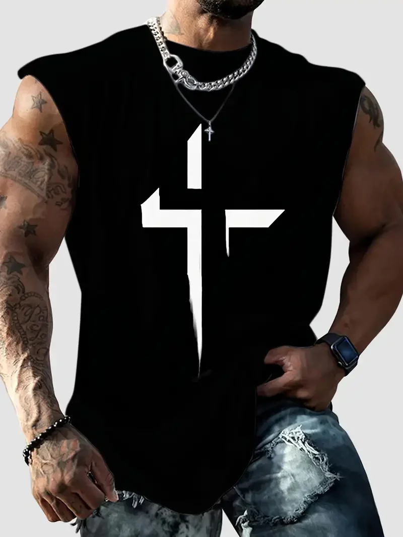 Men's Bodybuilding Sports Sleeveless Tank Top Fashion Quick Dry Breathable Gym Vest Summer Fitness Running Tees Casual Man Shirt