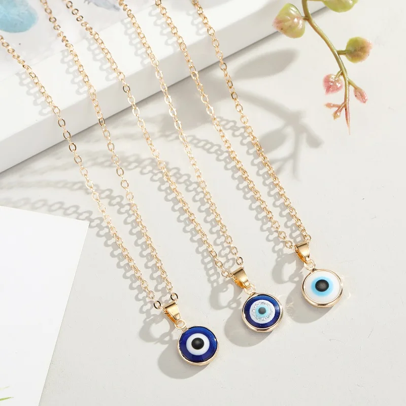 Fashion Gold Colour Bound Devil Eye Necklace For Women Vintage Turkish Eyes Pendant Clavicle Choker Femme Bohemian Jewelry Gifts