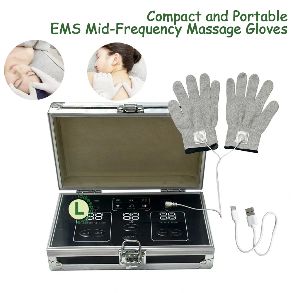 

EMS Massage Gloves,Mini Portable DDS Bio Electric Body Massager for Pain Relief, Muscle Recovery, Rechargeable Handheld Therapy