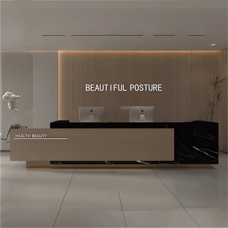 

Lobby Service Stand Desk Reception Massage Commercial Modern Office Desk Hotel Luxury Mostrador Oficina Office Furniture