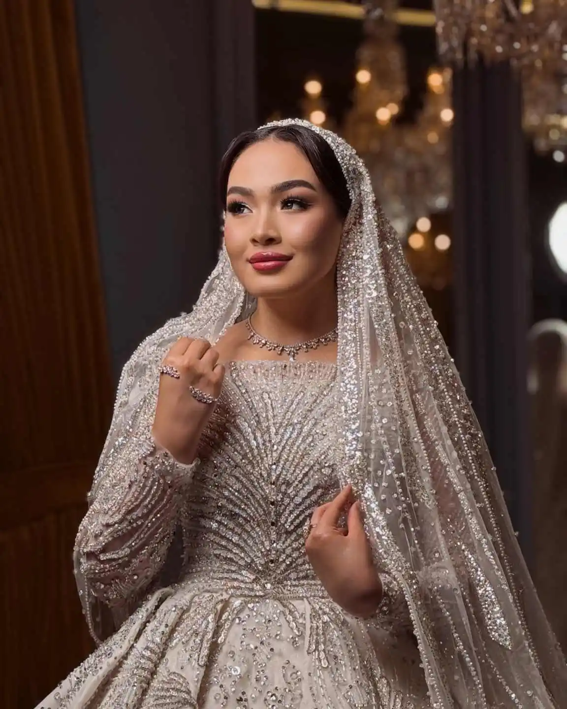 Vestido De fiesta De lujo, Vestidos De Novia con lentejuelas, perlas De cristal, Vestidos De Novia De encaje, Vestidos De Novia De talla grande, Color personalizado