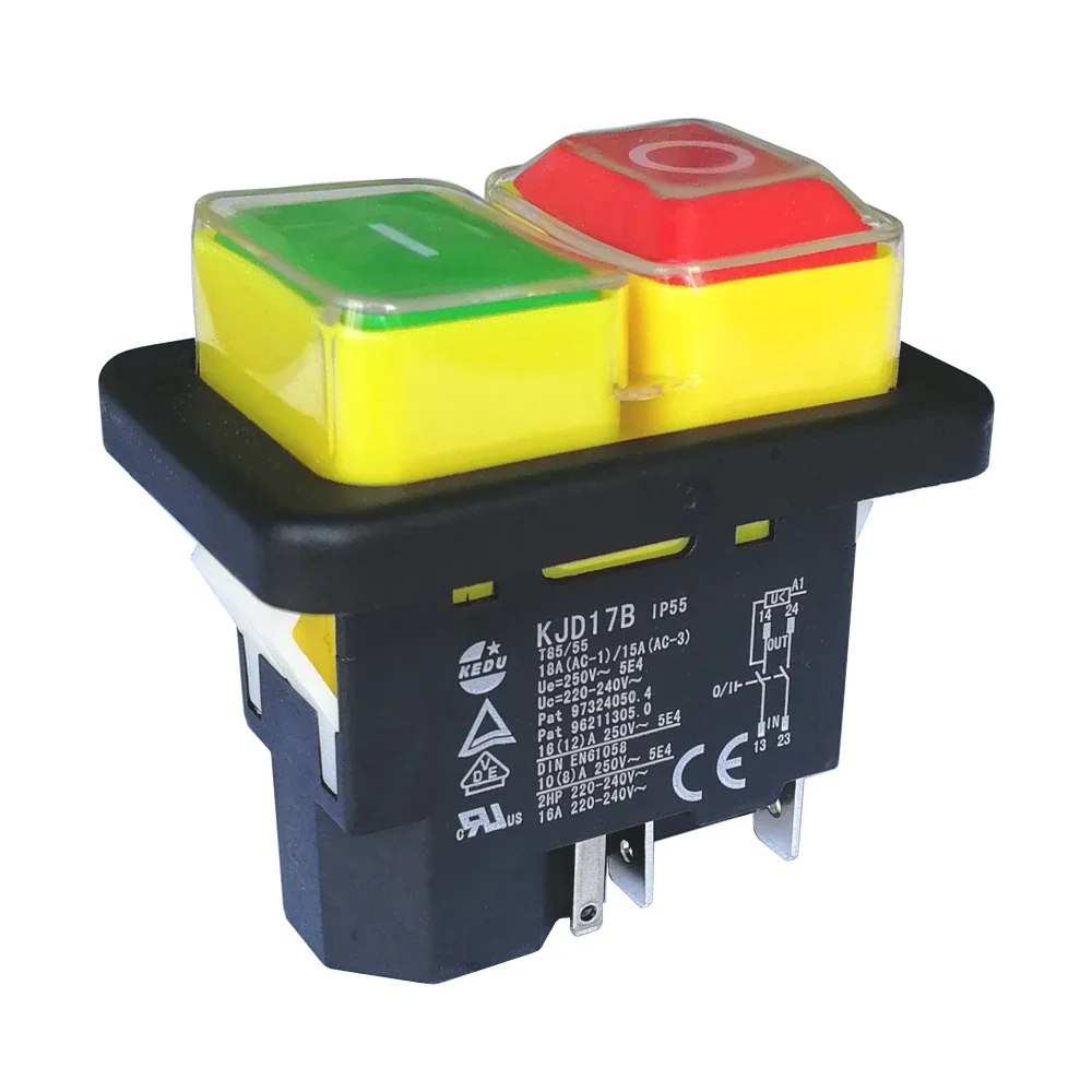 مفاتيح كهرومغناطيسية مقاومة للماء KEDU مفتاح الضغط الصناعي KJD17B 5Pins 16A
