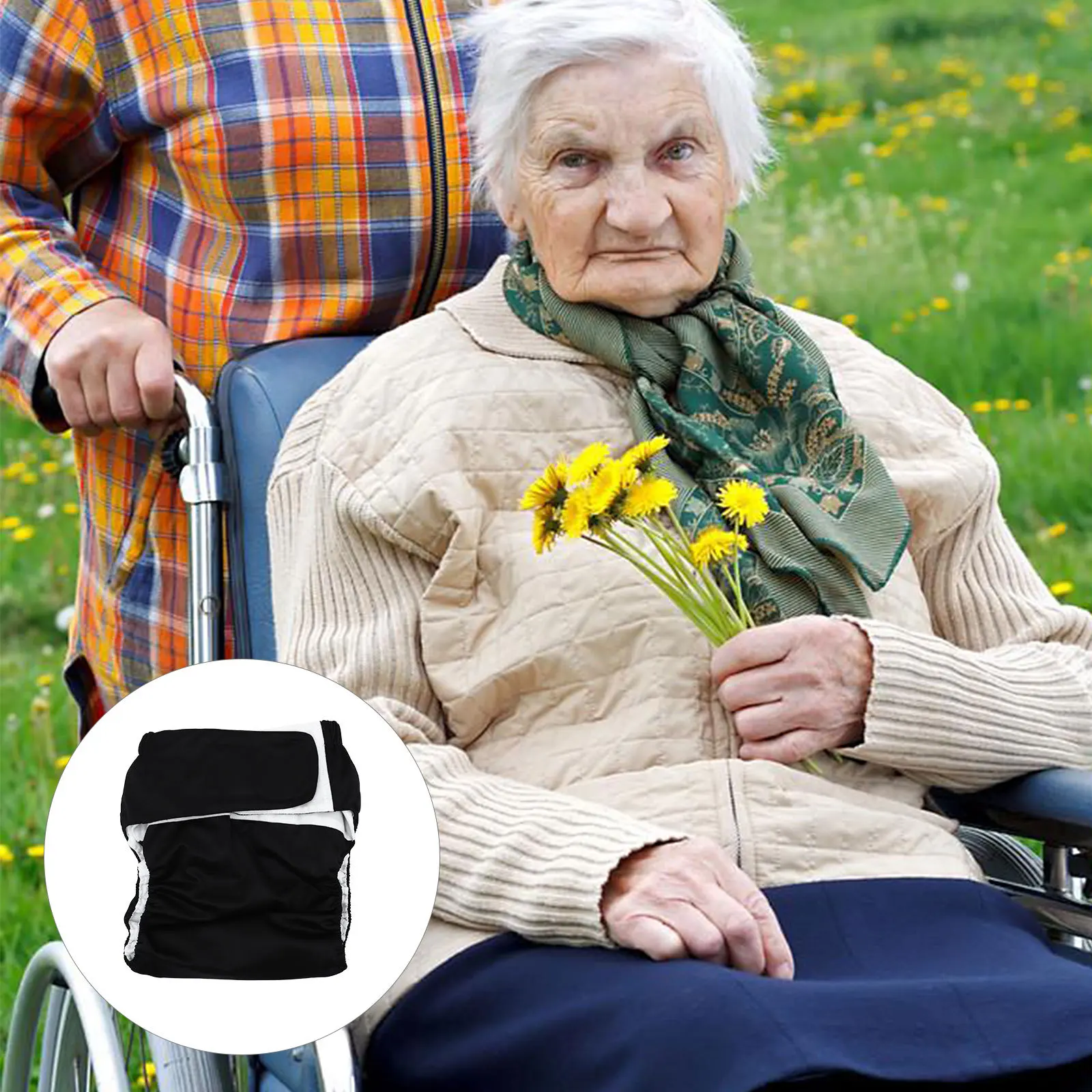 1Pcs Adjustable Waterproof Adults Elderly Cloth Diaper Absorbent Soft Breathable Reusable Washable Incontinence