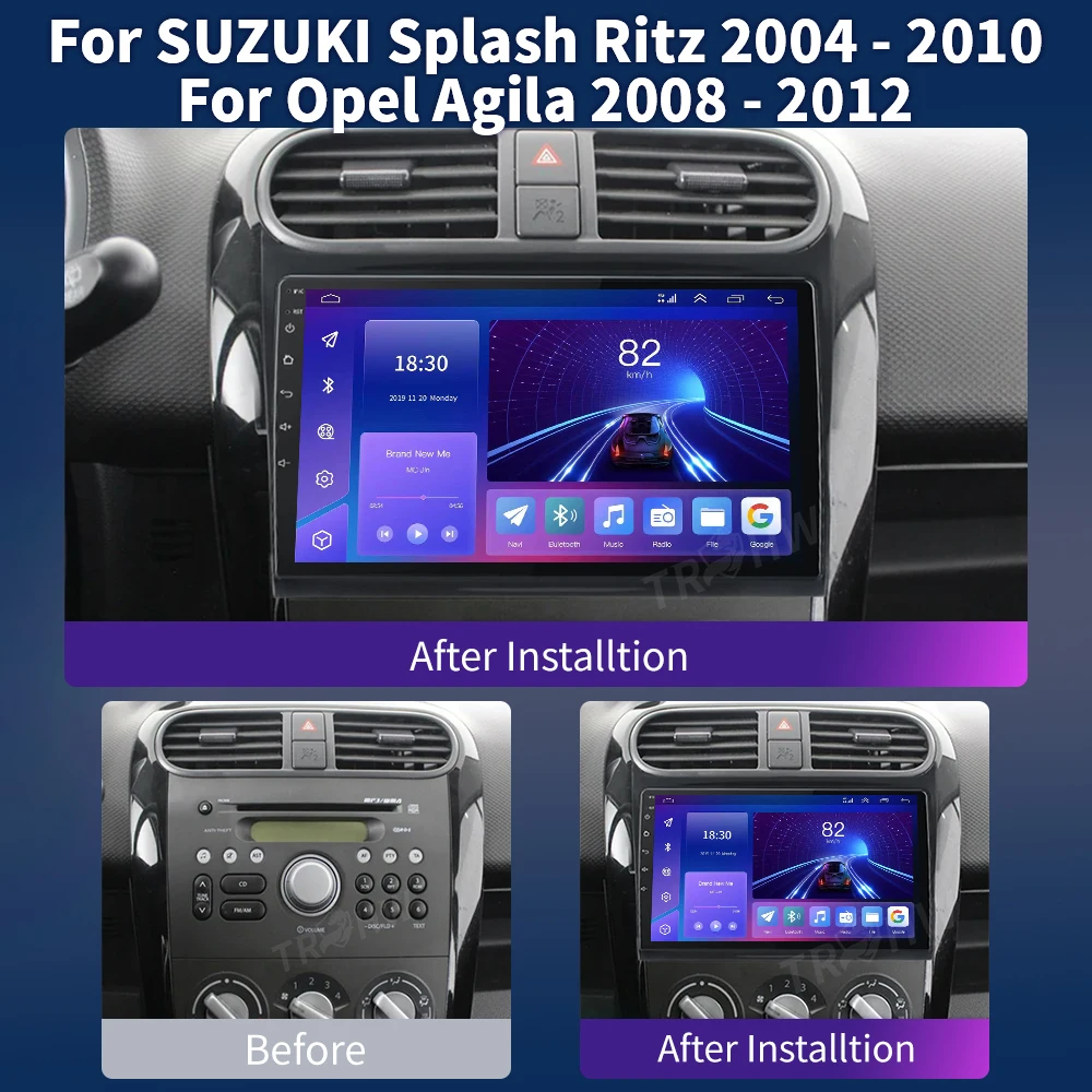 Per SUZUKI Splash Ritz 2004-2010 per Opel Agila 4G Car Multimedia Wireless CarPlay Android Auto Radio