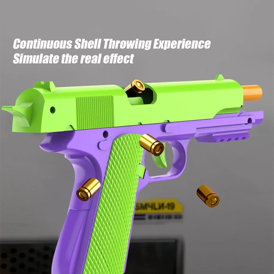 M1911 Toy Gun Shell Ejected Soft Bullet Pistol Manual with Bullets Multi Color Desert Eagle Blaster for Adults Kids Boys