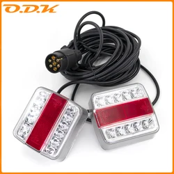 1 Set 12V 10m Cable EN 7 Pin Rear Towing Trailer LED Tail Light Universal Brake light Stop License Number Plate Lamp Turn signal