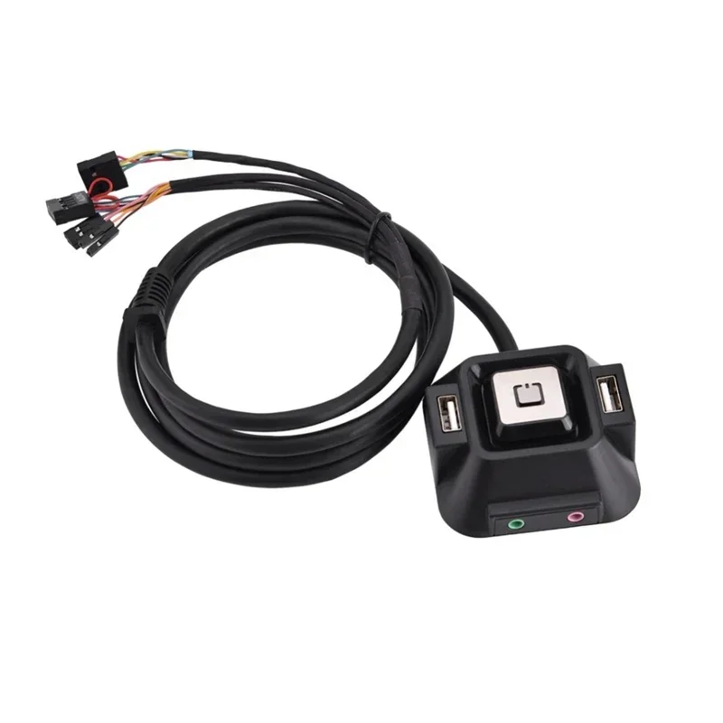 1.2m USB 2.0 Desktop PC Computer Case Motherboard Power Supply Supplies On / Off Reset HDD Push Button Reset Switch With Cables