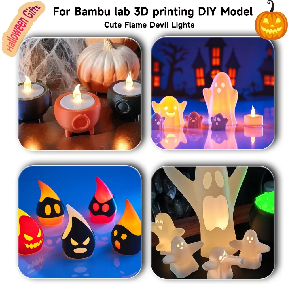 

Для лаборатории Bambu комплект светодиодных фонарей DIY креативная модель дьявольские огни светодиодная модель Хэллоуин 3D печатный компонент DIY светодиодная модель